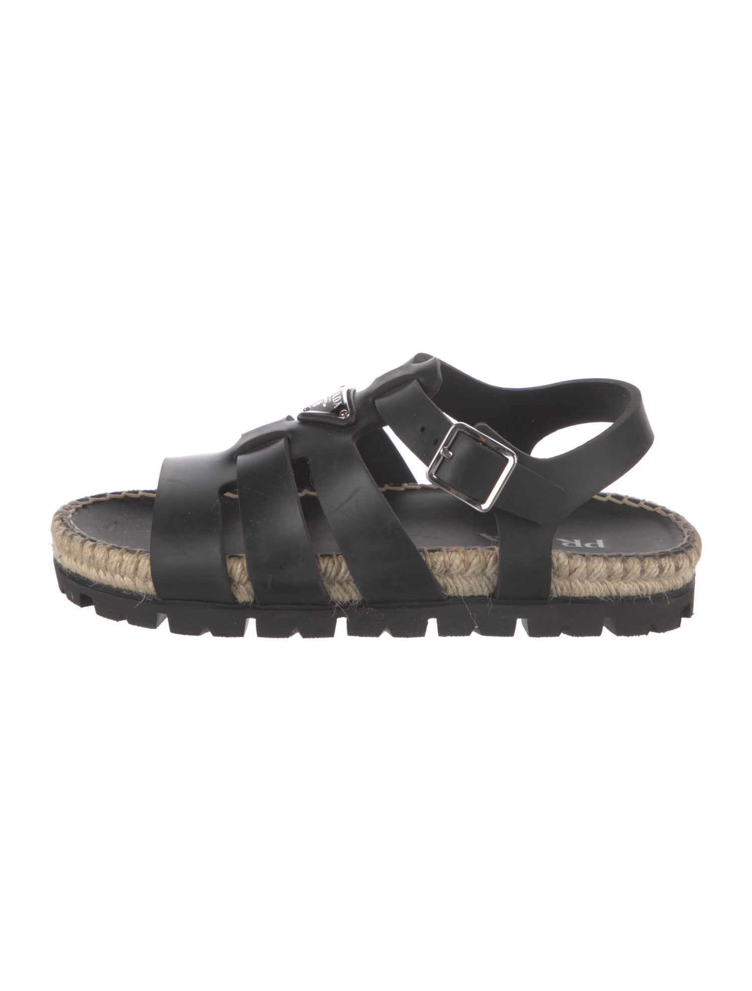Prada Rubber Slingback Sandals